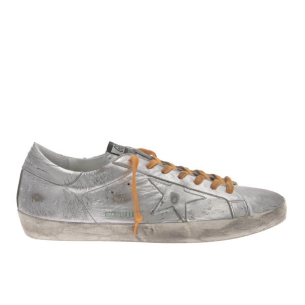 Golden Goose Super Star Sneaker Shoes Mens 38 7.5 8 Metallic